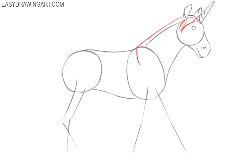 how to draw a unicorn body step by step