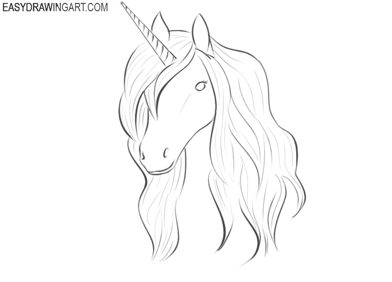 how to draw a unicorn head easy step by step