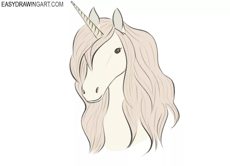 how to draw a unicorn head