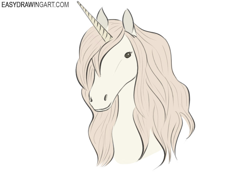 How To Draw A Unicorn Head Easy Drawing Art