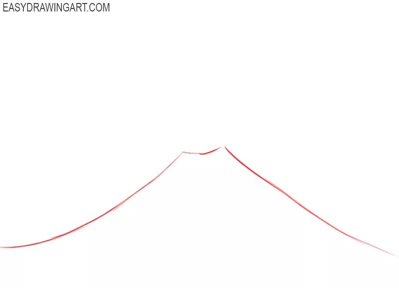 how to draw a volcano easy