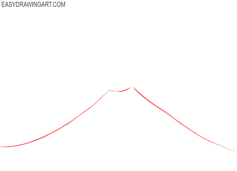 how to draw a volcano easy