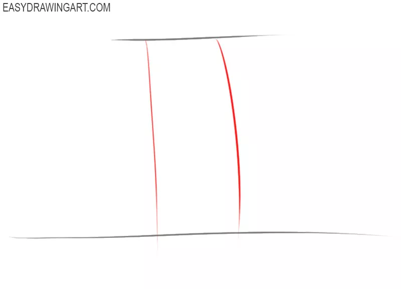 how to draw a waterfall landscape