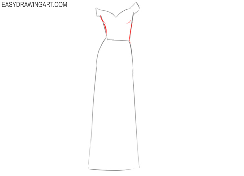 how to draw a wedding dress for beginners
