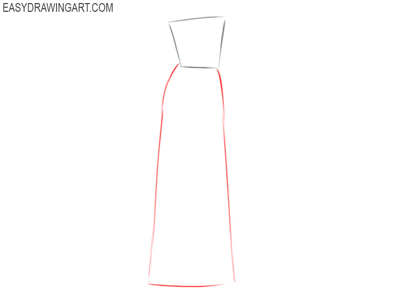how to draw a wedding dress step by step