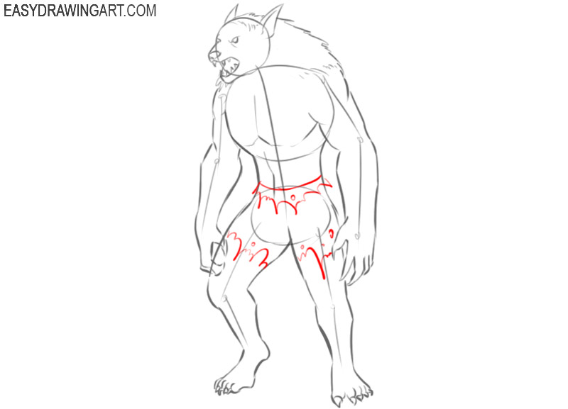 how to draw a picture of werewolf
