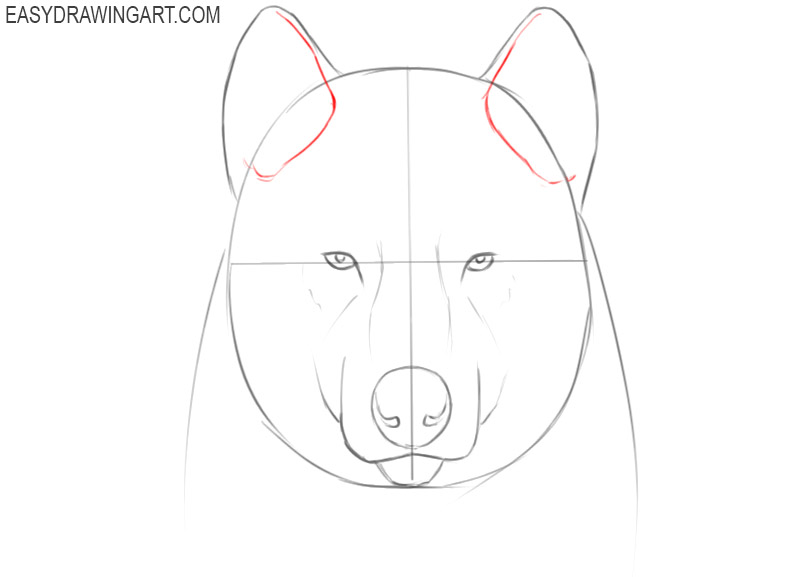 how to draw a cute wolf face