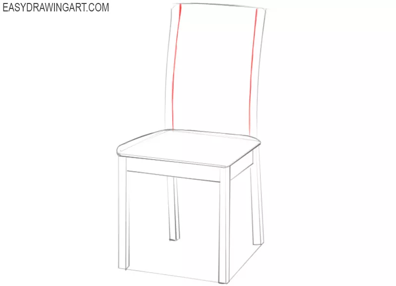 how to draw a wooden chair