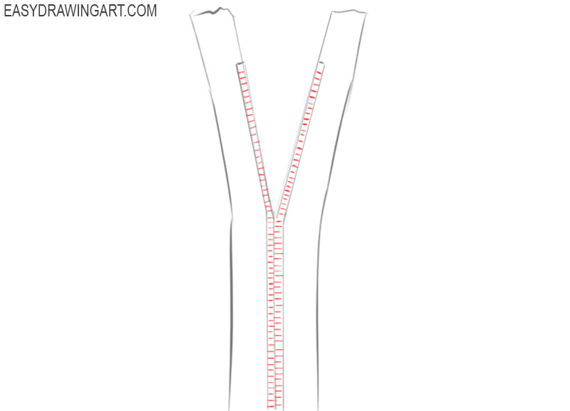 how to draw a zipper step by step