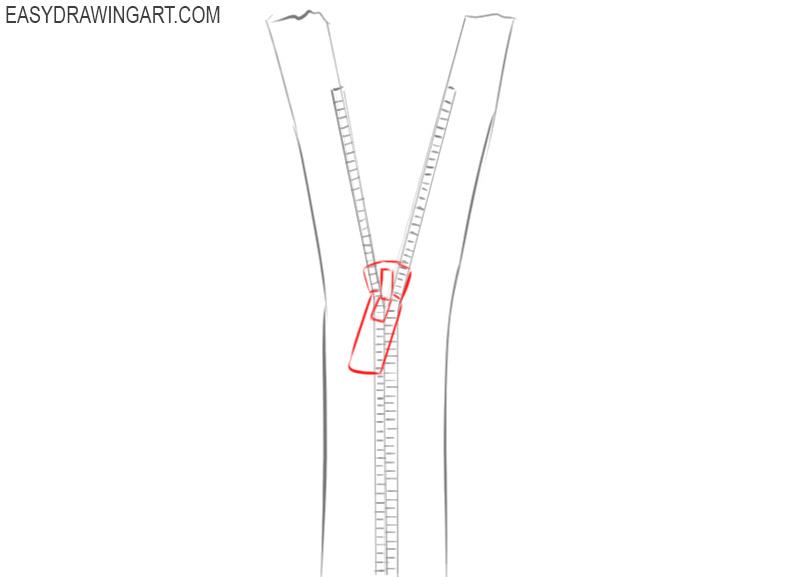 how to draw a zipper for beginners