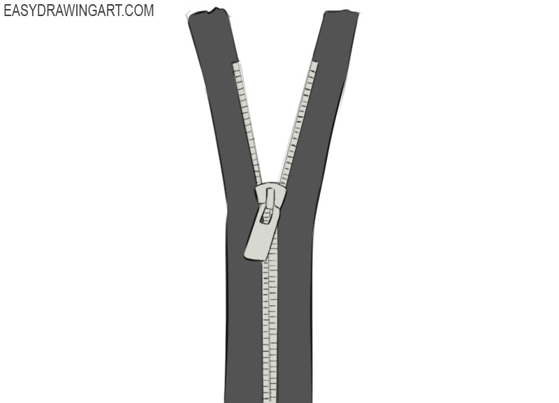 how to draw a zipper