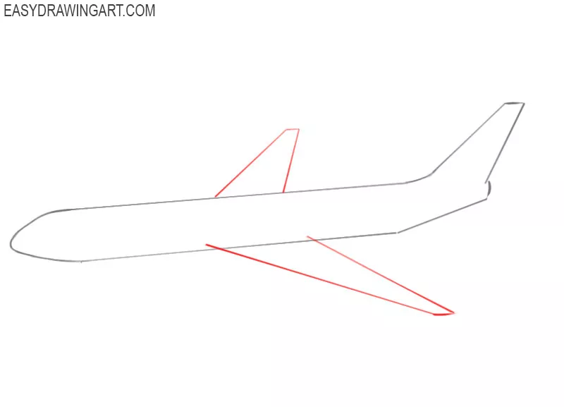 steps to draw simple airplane