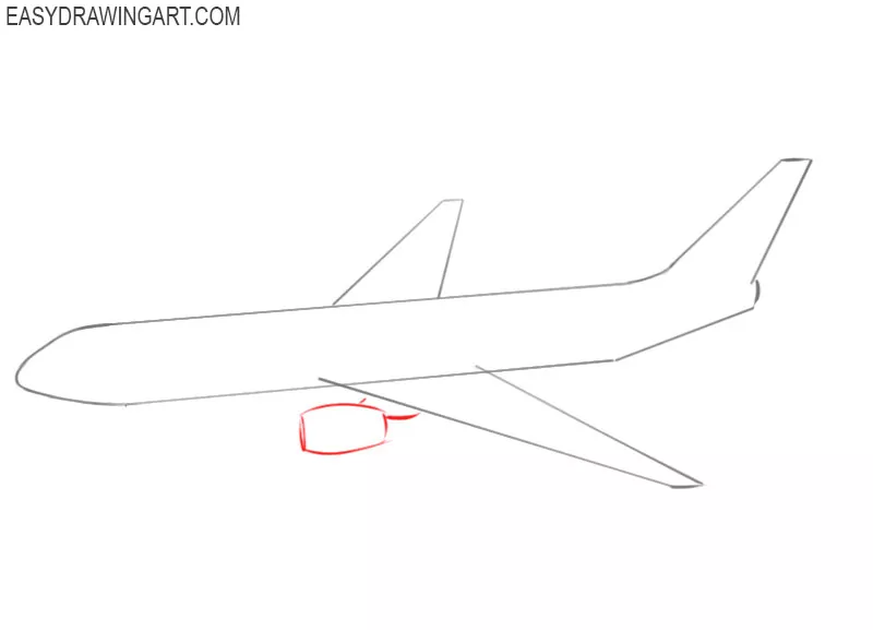 how to draw an airplane flying