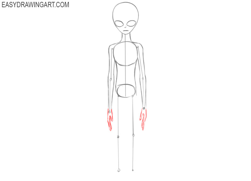 how to draw green alien