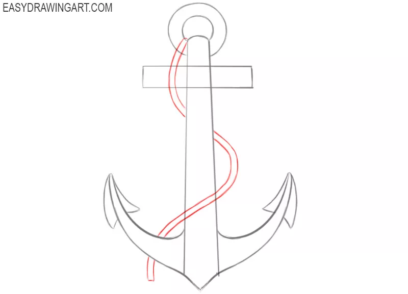 how to draw an anchor easily