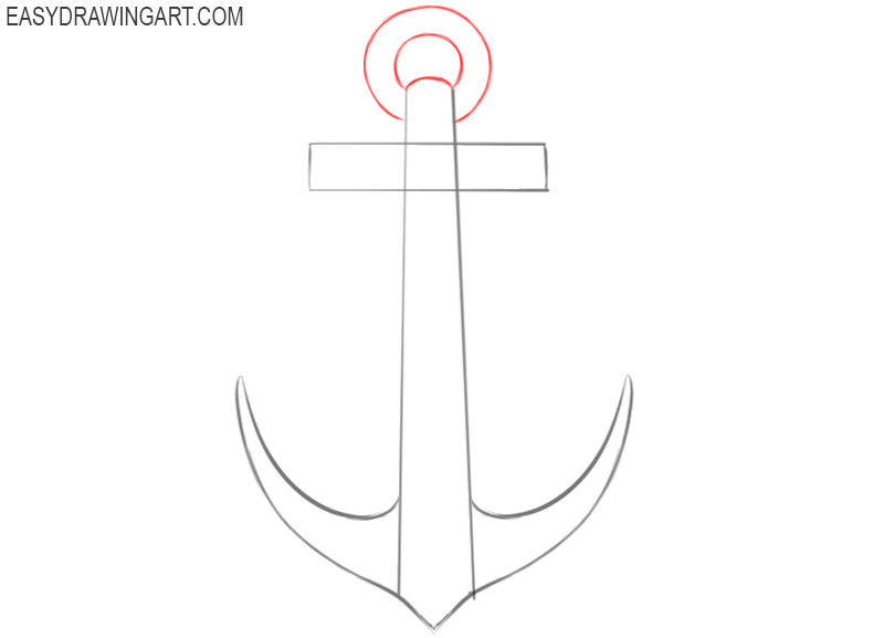 how to draw an anchor step by step