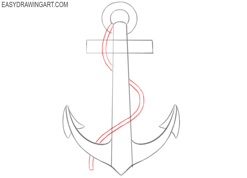 how to draw an anchor easily