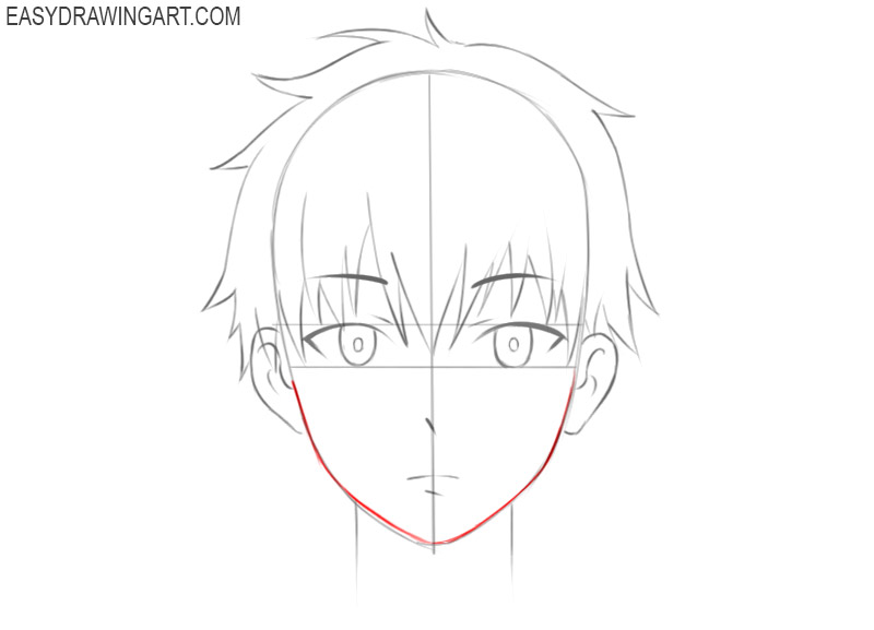 how to draw an anime boy face step by step