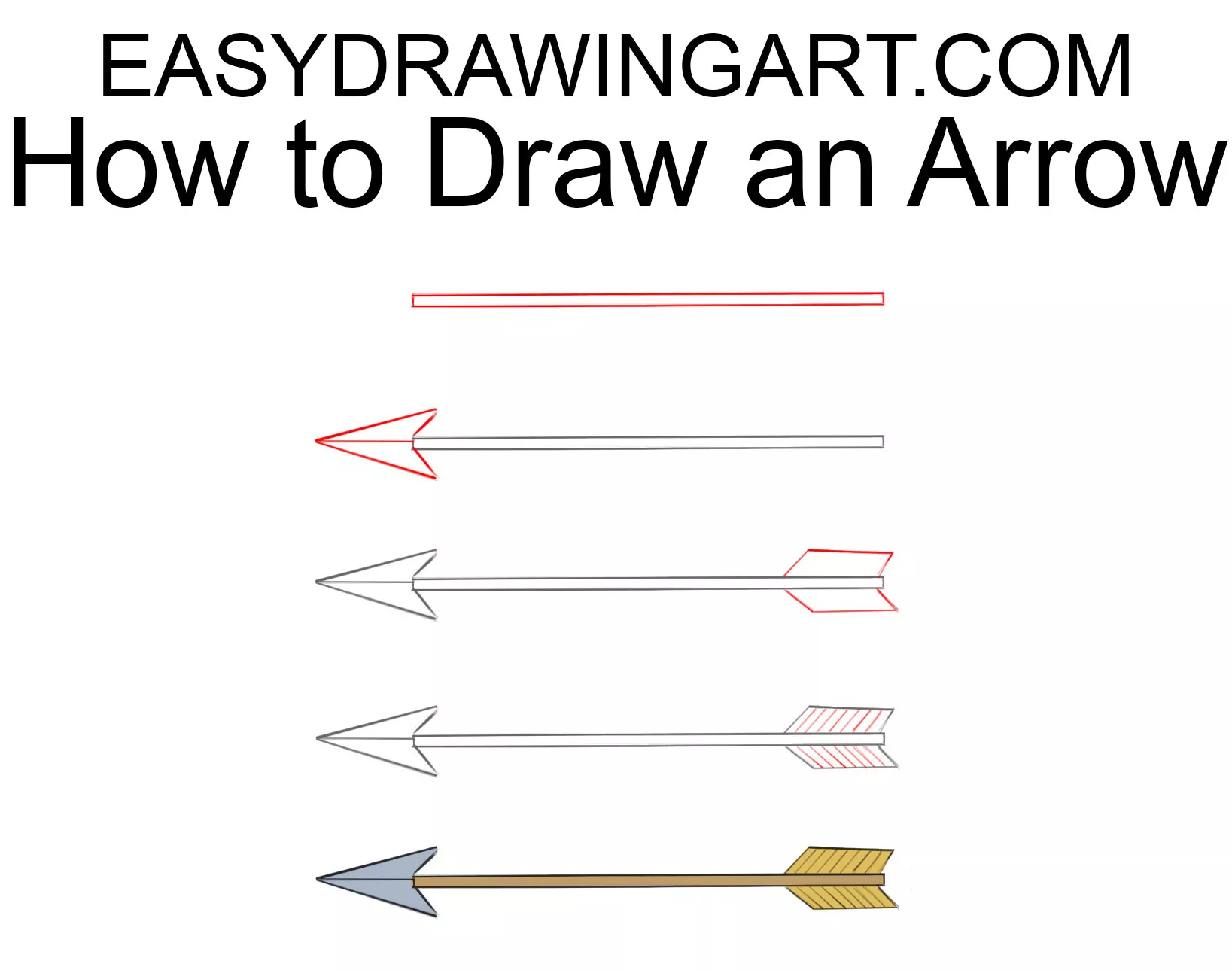 how to draw an arrow step by step