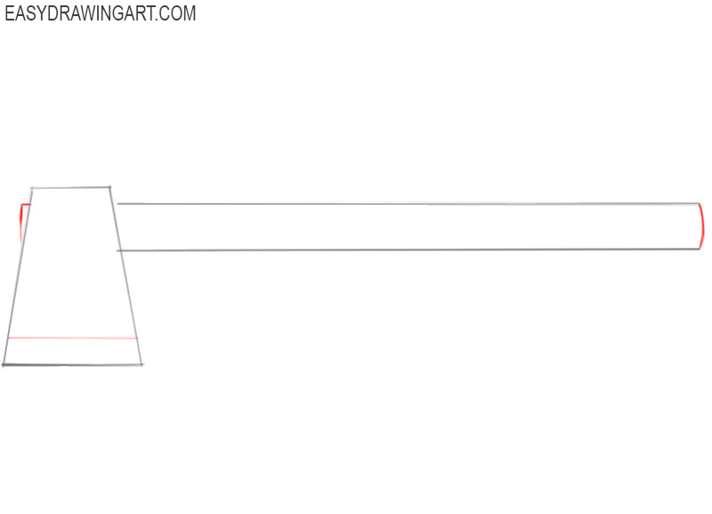 how to draw an axe step by step