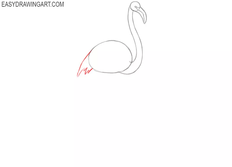 how to draw an easy flamingo