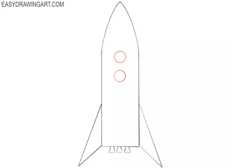 how to draw an easy rocket