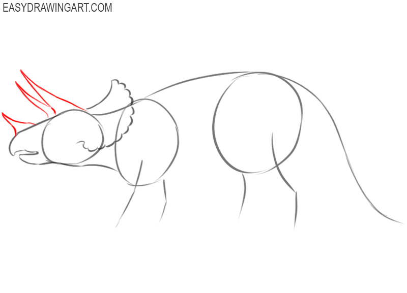 how to draw an easy triceratops