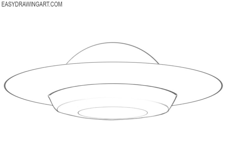 Creative Ufo Drawing Detailed Sketch for Girl