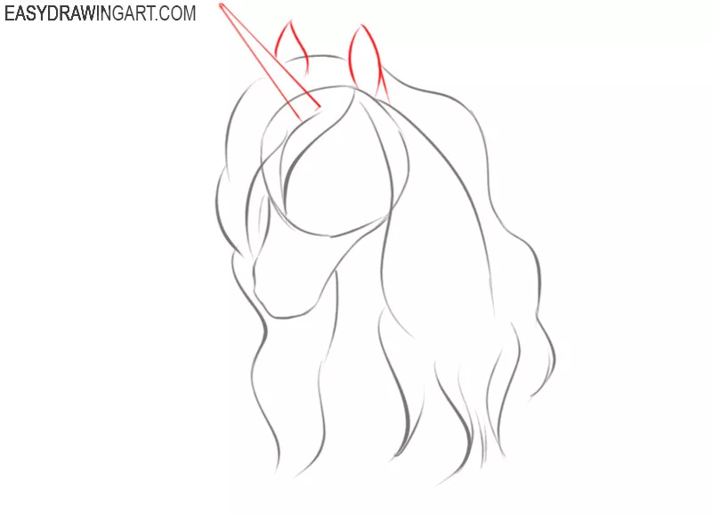 how to draw an easy unicorn head step by step