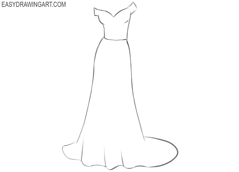 how to draw an easy wedding dress