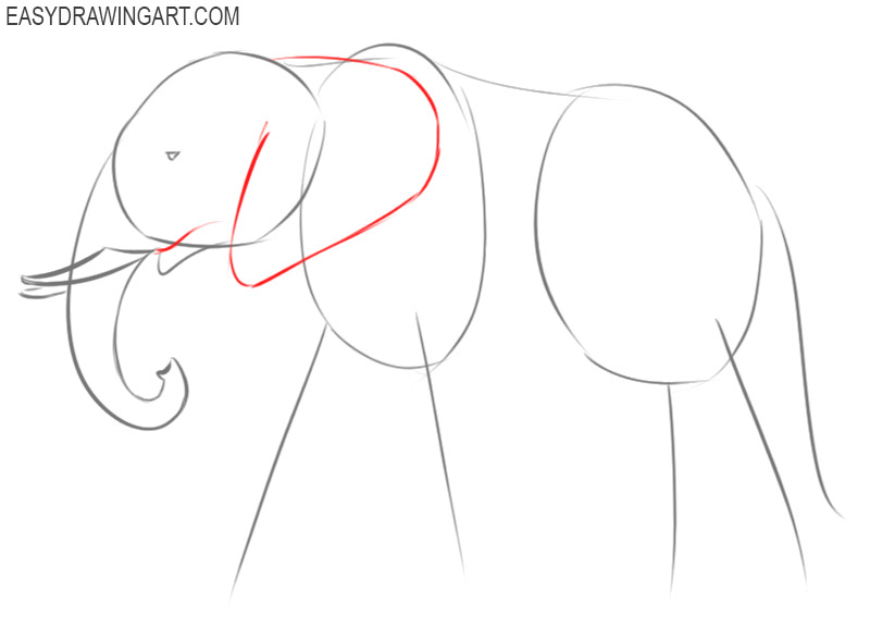 how to draw an elephant cartoon