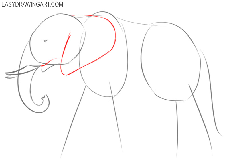 how to draw an elephant cartoon