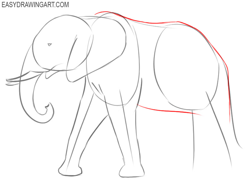 how to draw an elephant step by step easy