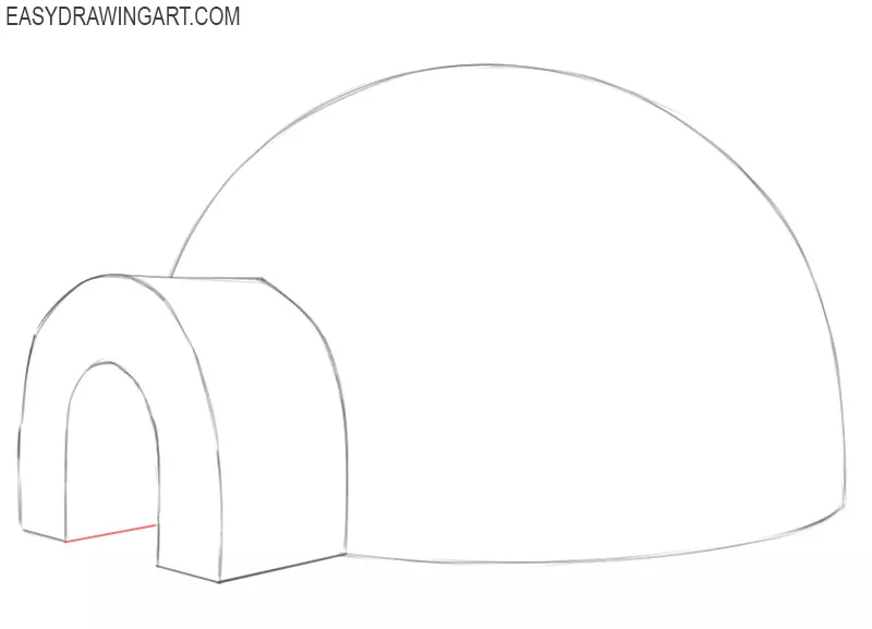 how to draw an igloo easy