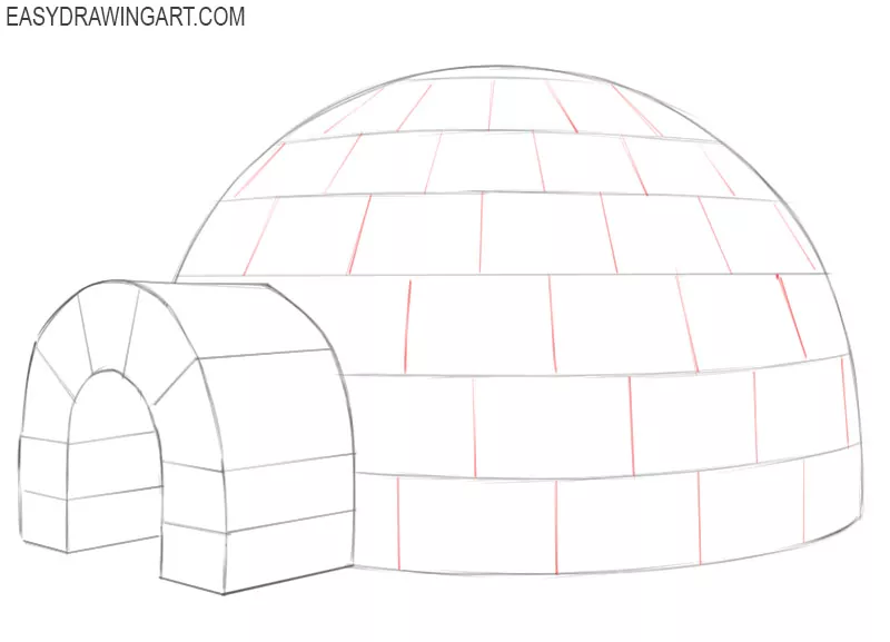 how to draw an igloo on paper
