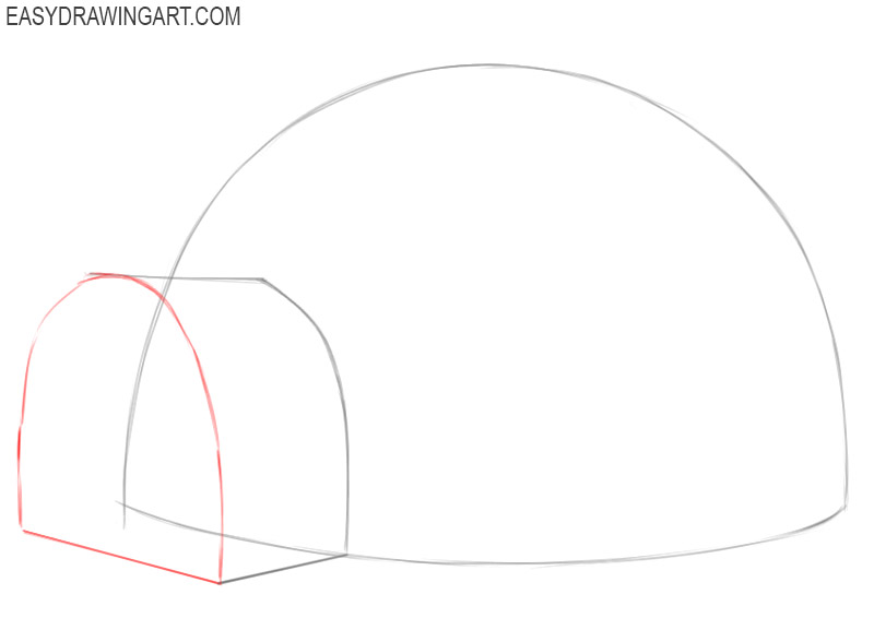 how to draw an igloo step by step