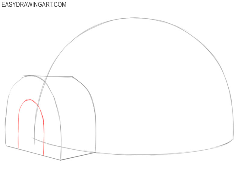how to draw an igloo for beginners