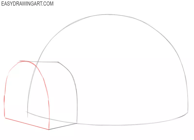 how to draw an igloo step by step