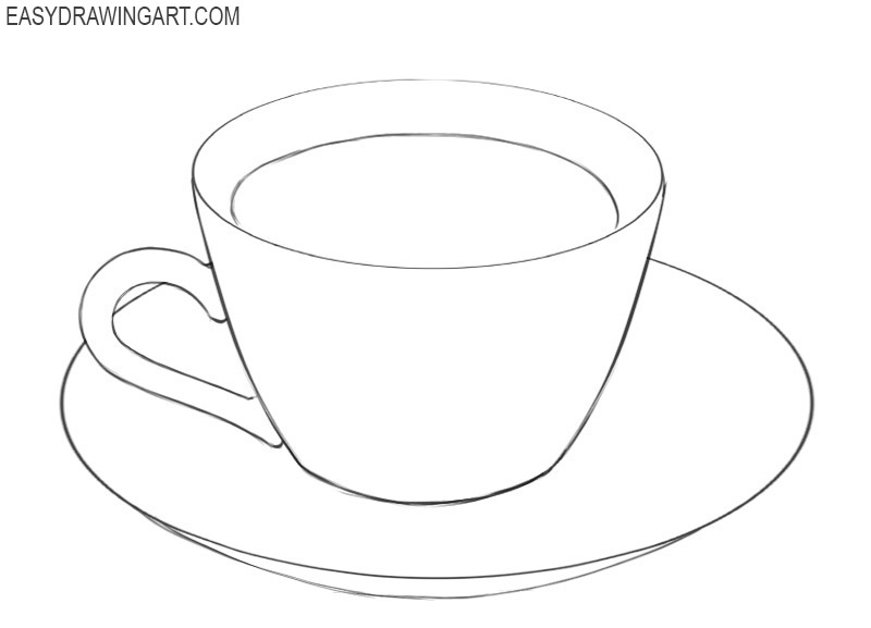 how to draw an old tea cup
