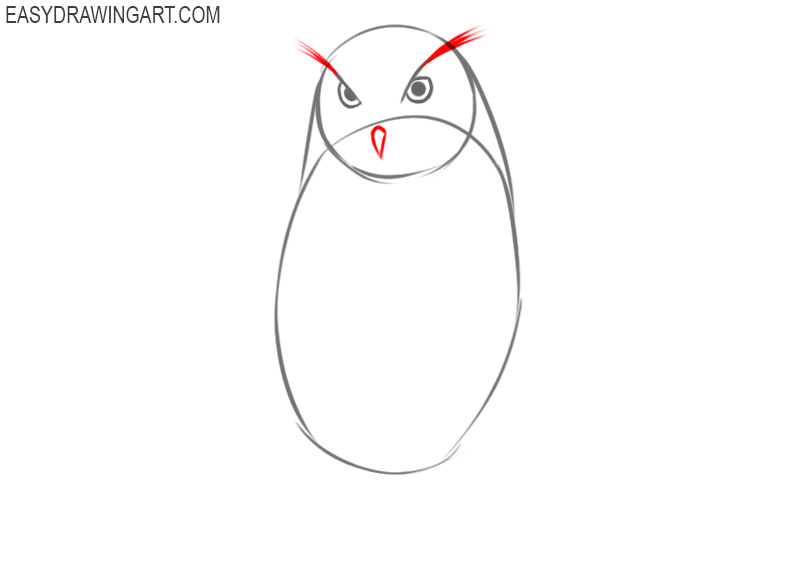 how to draw an owl step by step