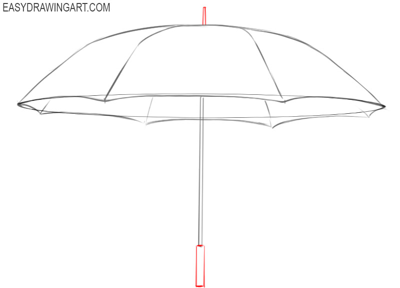how to draw an umbrella step by step