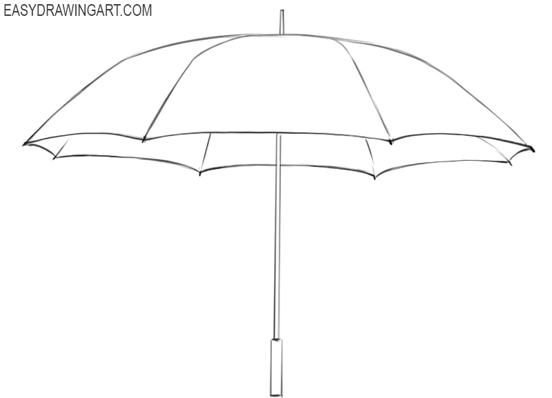 how to draw a realistic umbrella