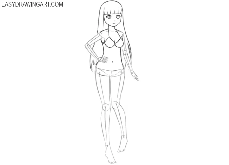 How To Draw An Anime Body Easy Drawing Art Chibi characters are usually between two and four heads tall. how to draw an anime body easy