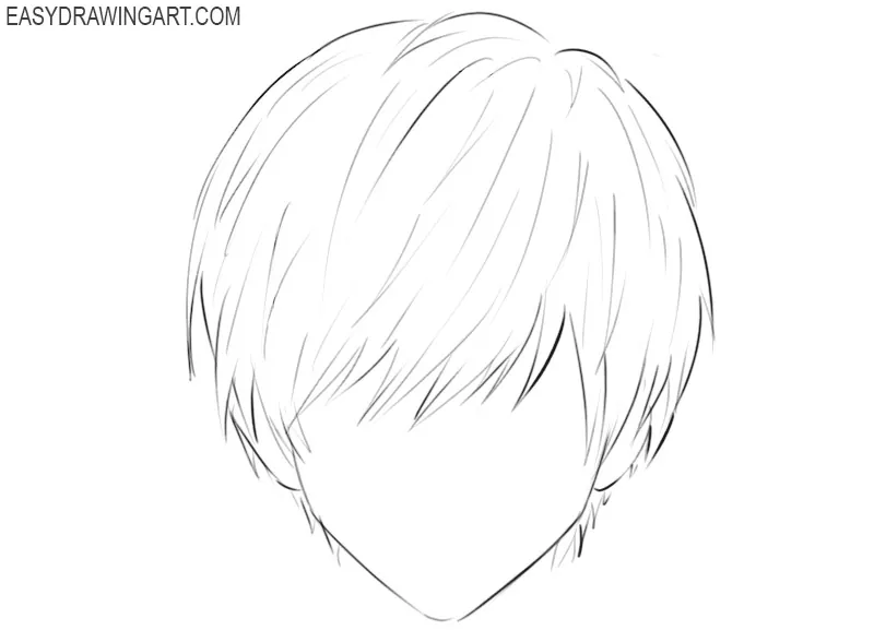 how to draw anime boy hair easy