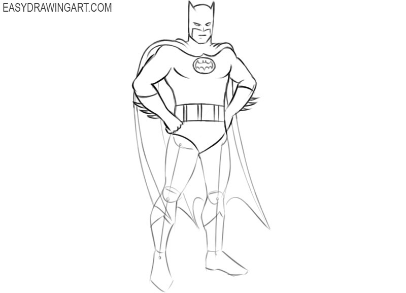 how to draw batman in color