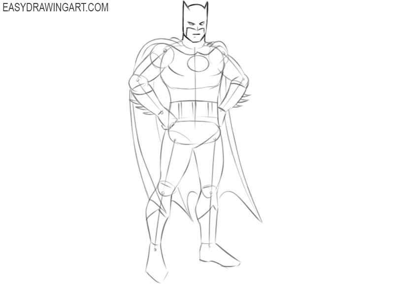 how to draw batman in steps
