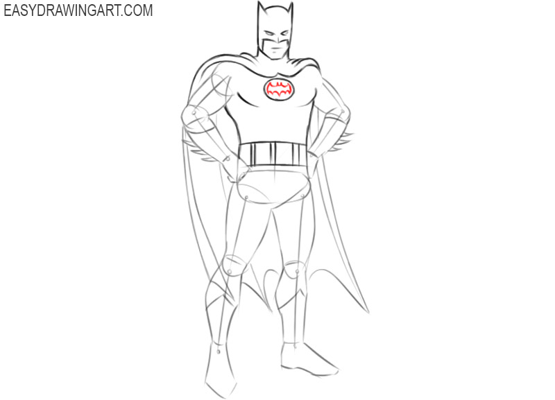 how to draw batman in cartoon