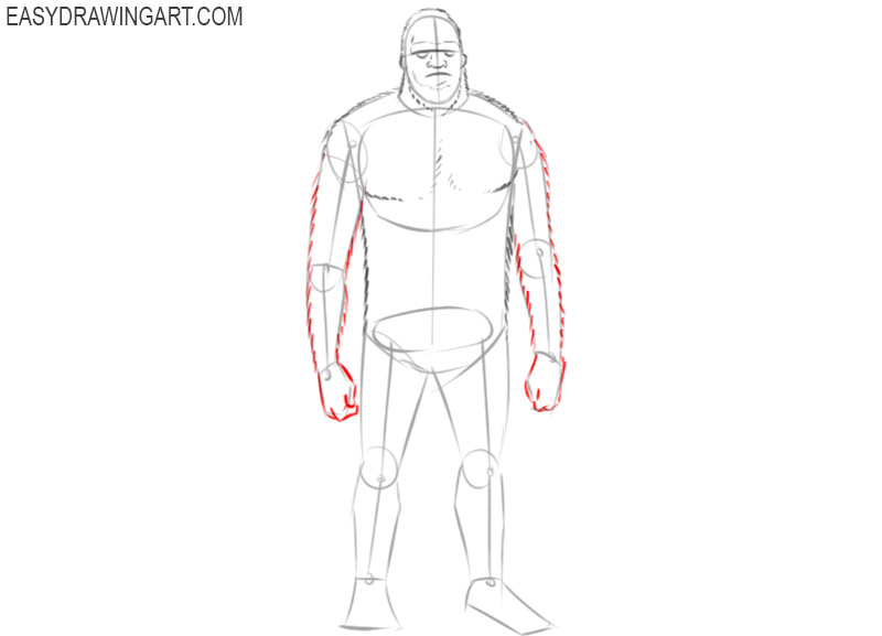sasquatch drawing outline