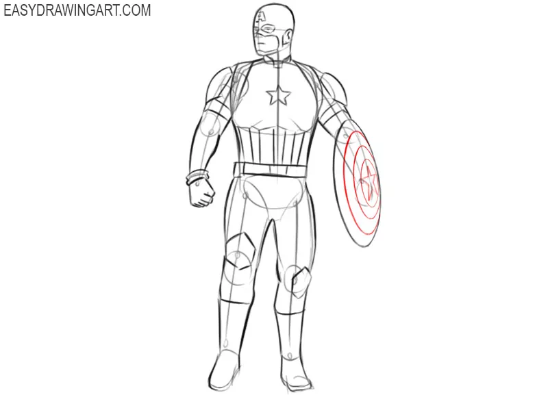 captain america drawing cartoon