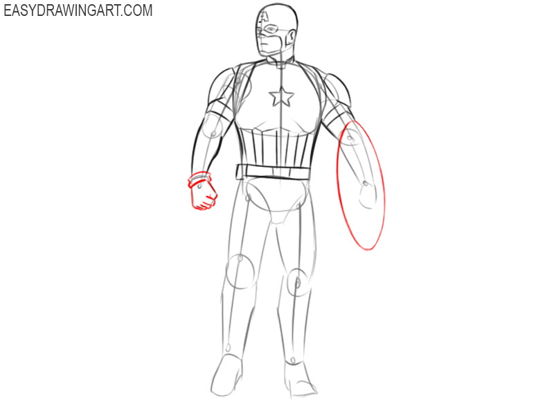 how to draw captain america with easy steps
